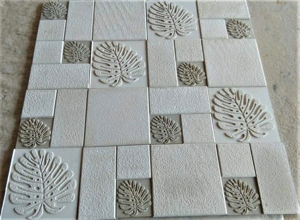 Natural Stone CNC Mosaic Tiles with Carving For Interior Wall 